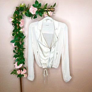 3/$30 Blank NYC Moto-Style White Top
